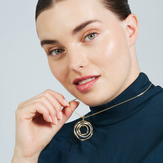 Collar acabado en rodio, oro amarillo de 18k - Daban-AMARILLO