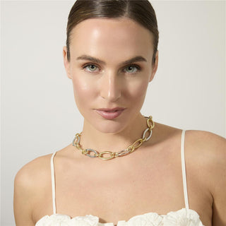 Collar acabado en oro amarillo de 18k - Adelky-Dorado