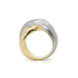 Anillo acabado en rodio, oro amarillo 18k - Stalor-AMARILLO