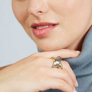Anillo acabado en rodio, oro amarillo 18k - Stalor-AMARILLO