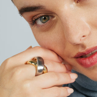 Anillo acabado en rodio, oro amarillo 18k - Stalor-AMARILLO