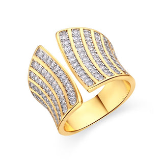 Anillo de Circonita Brillante acabado en oro amarillo de 18k - Oralis-Amarillo