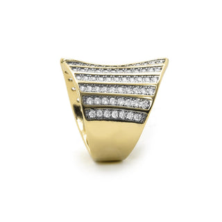 Anillo de Circonita Brillante acabado en oro amarillo de 18k - Oralis-Amarillo