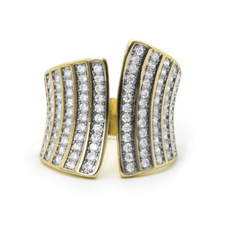 Anillo de Circonita Brillante acabado en oro amarillo de 18k - Oralis-Amarillo