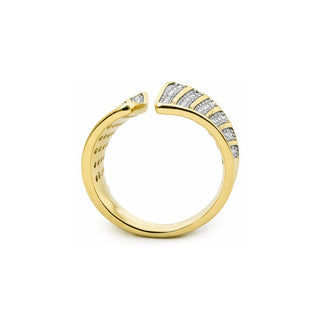 Anillo de Circonita Brillante acabado en oro amarillo de 18k - Oralis-Amarillo