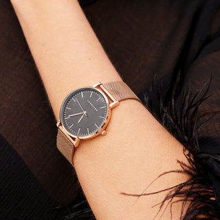 Reloj acabado en oro rosa 18K - Didia-negro