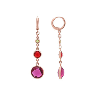 Pendientes de Aleación de Metal y Circonita Multicolor acabado en oro rosa de 18k - Huis-MULTICOLOR