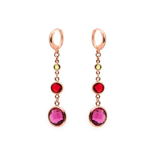 Pendientes de Aleación de Metal y Circonita Multicolor acabado en oro rosa de 18k - Huis-MULTICOLOR