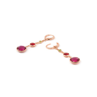 Pendientes de Aleación de Metal y Circonita Multicolor acabado en oro rosa de 18k - Huis-MULTICOLOR