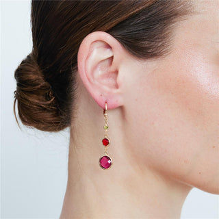 Pendientes de Aleación de Metal y Circonita Multicolor acabado en oro rosa de 18k - Huis-MULTICOLOR