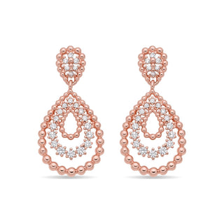 Pendientes Beelys acabado oro rosa 18k - Beelys-BLANCO