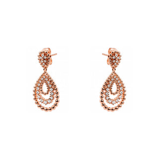 Pendientes Beelys acabado oro rosa 18k - Beelys-BLANCO