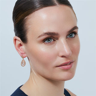 Pendientes Beelys acabado oro rosa 18k - Beelys-BLANCO