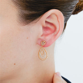 Pendientes Beelys acabado oro rosa 18k - Beelys-BLANCO