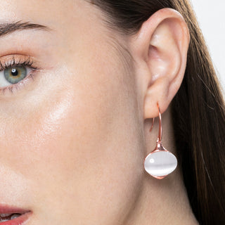 Pendientes de Ojo de Gato acabados en oro rosa 18K - Jelani-rosa