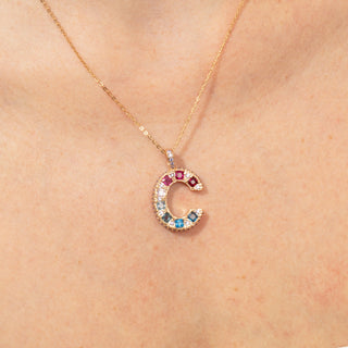 Collar Multicolor acabado oro rosa 18k - Alphabet-MULTICOLOR