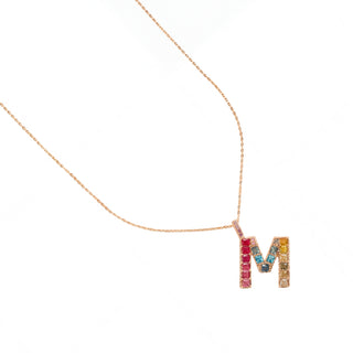 Collar Multicolor acabado oro rosa 18k - Alphabet-MULTICOLOR