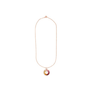 Collar de Circonita Multicolor acabado en oro rosa de 18k - Vehask-MULTICOLOR