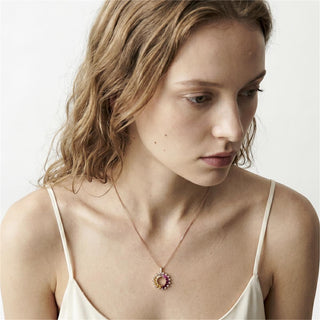 Collar de Circonita Multicolor acabado en oro rosa de 18k - Vehask-MULTICOLOR
