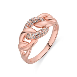 Anillo Ka acabado oro rosa 18k - Ka-BLANCO
