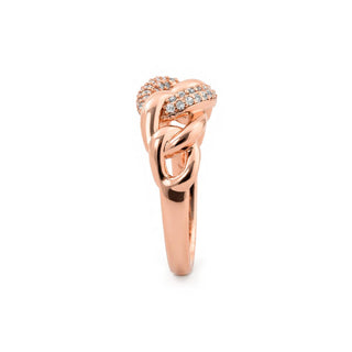 Anillo Ka acabado oro rosa 18k - Ka-BLANCO