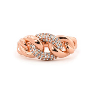 Anillo Ka acabado oro rosa 18k - Ka-BLANCO