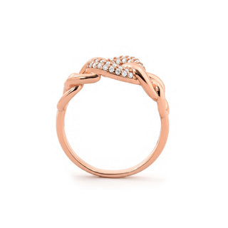 Anillo Ka acabado oro rosa 18k - Ka-BLANCO
