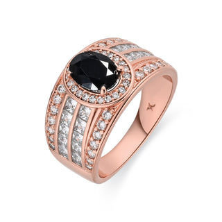 Anillo Riadna acabado oro rosa 18k - Riadna-NEGRO