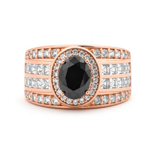 Anillo Riadna acabado oro rosa 18k - Riadna-NEGRO