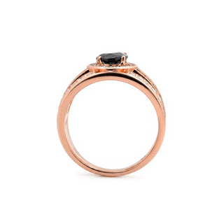 Anillo Riadna acabado oro rosa 18k - Riadna-NEGRO