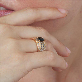 Anillo Riadna acabado oro rosa 18k - Riadna-NEGRO