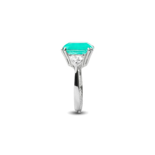Anillo de Cuarzo Hidrotermal Verde Paraiba Acabado En Plata - Afrons-Plateado