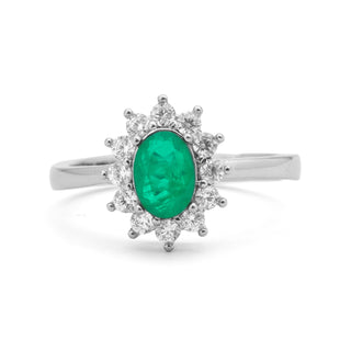 Anillo de Cuarzo Hidrotermal Verde acabado en rodio - Monaw-VERDE