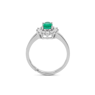 Anillo de Cuarzo Hidrotermal Verde acabado en rodio - Monaw-VERDE