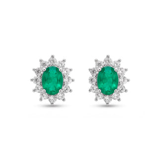 Pendientes de Cuarzo Hidrotermal Verde acabado en rodio - Monaw-VERDE