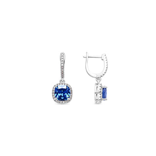 Pendientes de Circonita Tanzanita acabado en rodio - Kada-azul