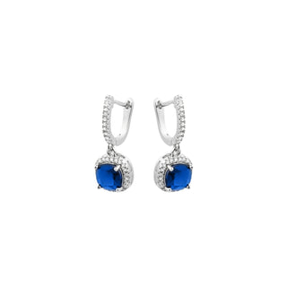 Pendientes de Circonita Tanzanita acabado en rodio - Kada-azul