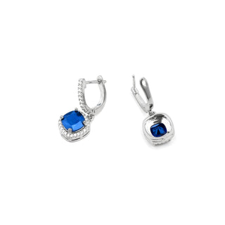 Pendientes de Circonita Tanzanita acabado en rodio - Kada-azul