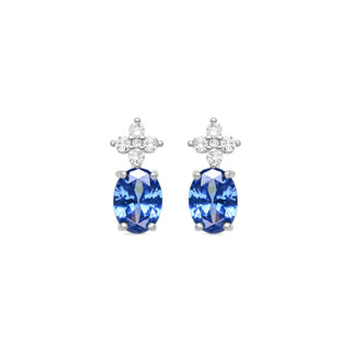 Pendientes de Circonita Tanzanita acabado en rodio - Misze-azul