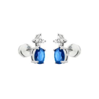 Pendientes de Circonita Tanzanita acabado en rodio - Misze-azul