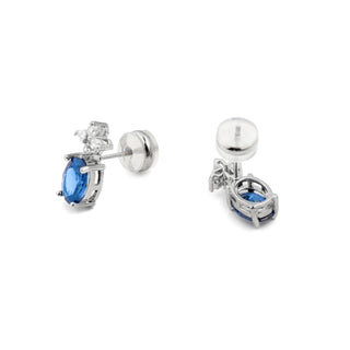 Pendientes de Circonita Tanzanita acabado en rodio - Misze-azul