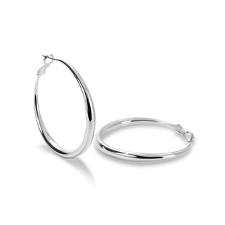 Pendientes de 41mm de diámetro acabados en rodio - Sira-gris