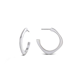 Pendientes de 20mm de diámetro acabados en rodio - Evly-gris