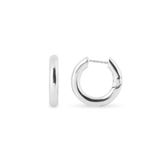 Pendientes de 18mm de diámetro acabados en rodio - Sinem-gris