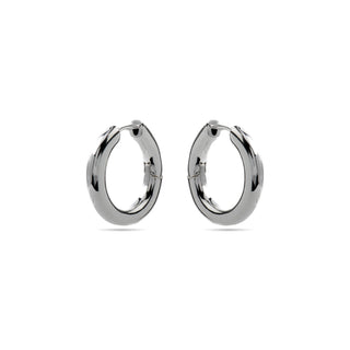Pendientes de 18mm de diámetro acabados en rodio - Sinem-gris