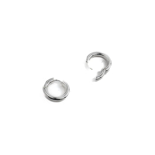 Pendientes de 18mm de diámetro acabados en rodio - Sinem-gris
