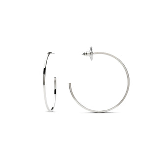 Pendientes de 36mm de diámetro acabados en rodio - Erkang-gris
