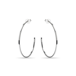 Pendientes de 36mm de diámetro acabados en rodio - Erkang-gris