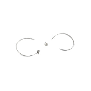 Pendientes de 36mm de diámetro acabados en rodio - Erkang-gris