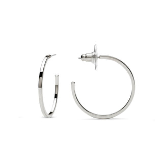 Pendientes de 17mm de diámetro acabados en rodio - Tellahe-gris